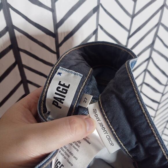 Paige Jeans Jimmy Jimmy Crop distressed patchwork boho - Picture 3 of 6